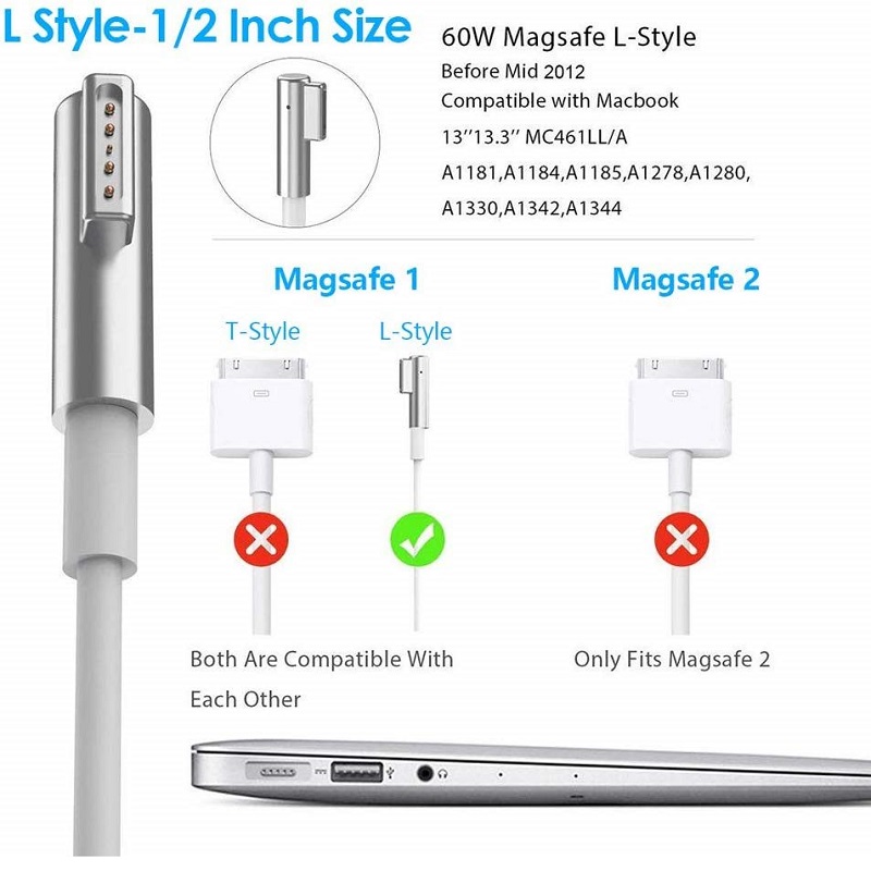 Apple OEM Power Adapter Apple MacBook Air 11″ 13″ A1244 A1374 A1304 A1369 A1370 (MagSafe1 “L” Shape 45W 14.5V 3.1A ) – ldtech