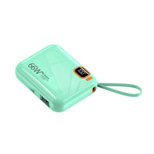 iLead 10000mAh 66W Fast Charge Power Bank with Built-in Cable, Green
