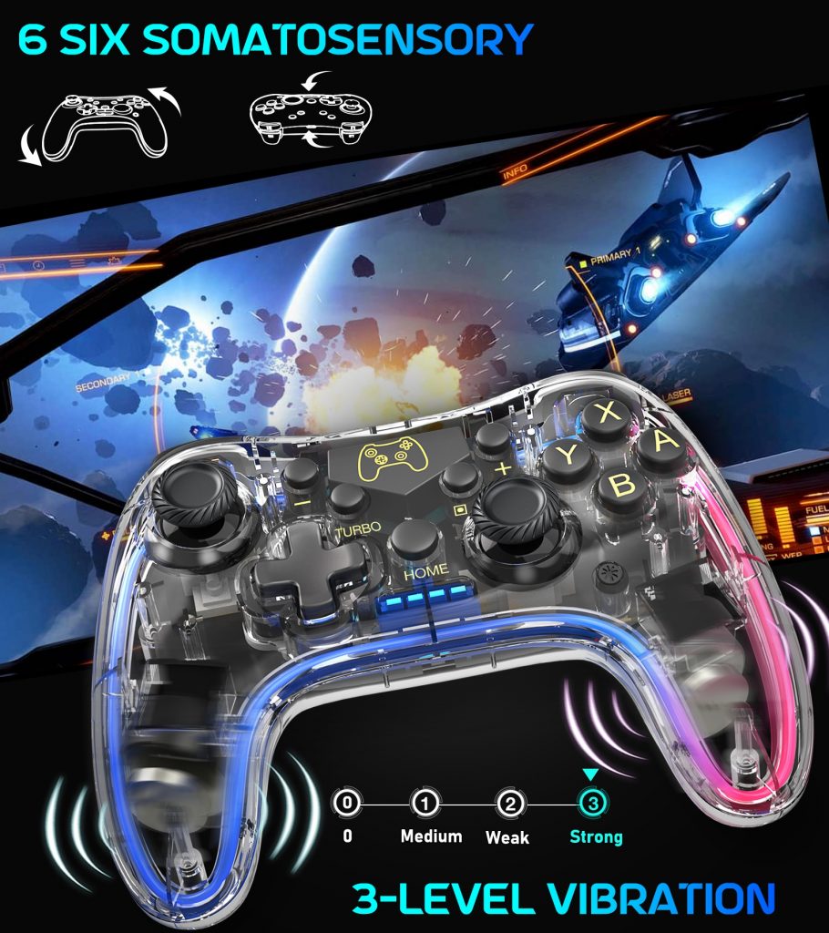 Wireless Bluetooth RGB Light Gamepad For Nintendo Switch Controller ...