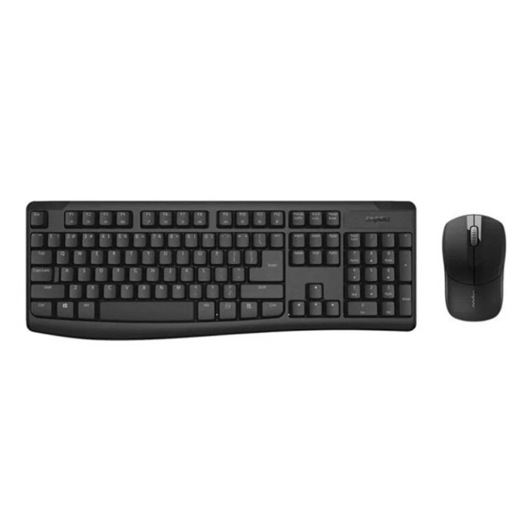 Rap Keyboard Key Computer Rapoo X1800PRO Wireless Multimedia Keyboard & Mouse Combo – Black – ldtech