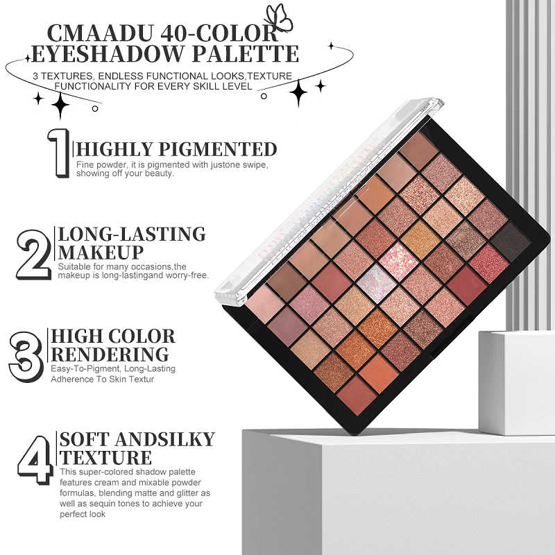 40-Color Matte & Shimmer Makeup Eyeshadow Palette - Image 4