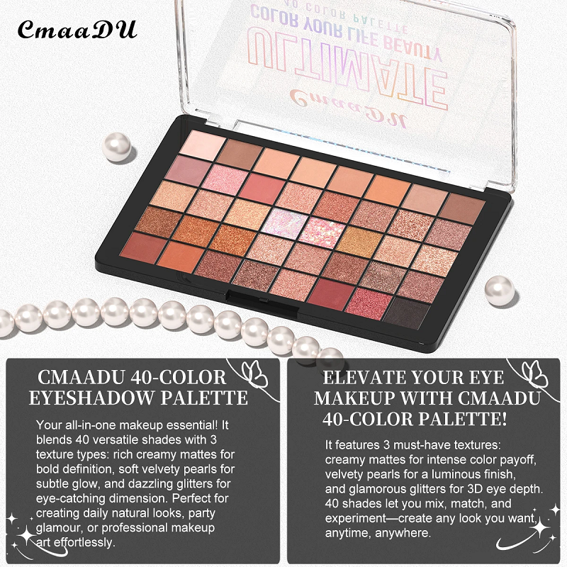 40-Color Matte & Shimmer Makeup Eyeshadow Palette - Image 5
