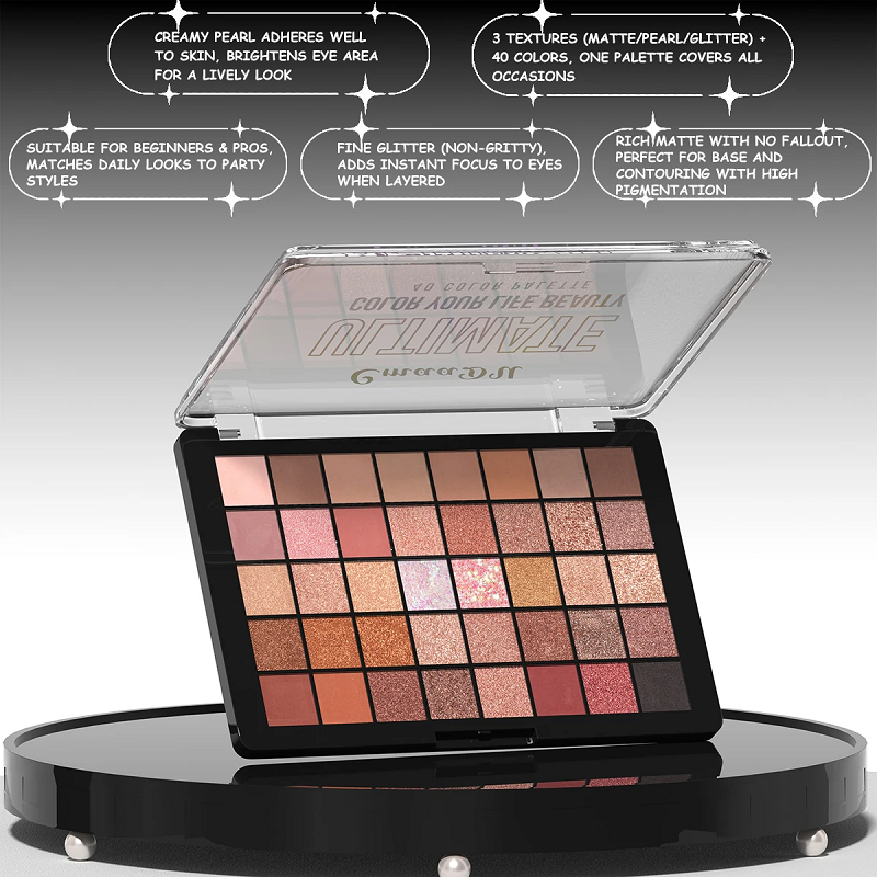 40-Color Matte & Shimmer Makeup Eyeshadow Palette - Image 7