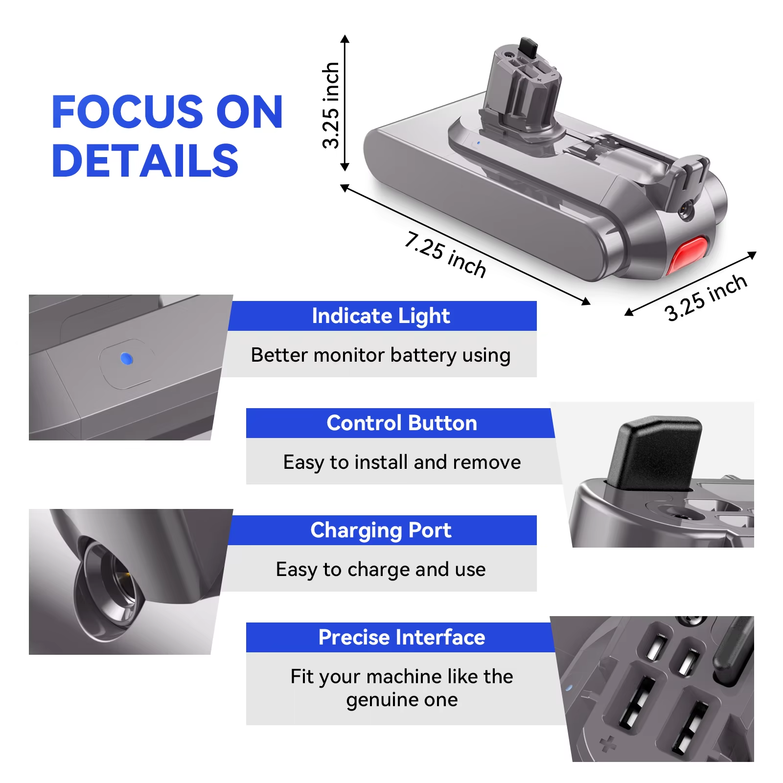 Dyson V11 Battery Replacement for 25.2V 4000mAh Cordless Handhold Vacuum Cleaner - Image 6