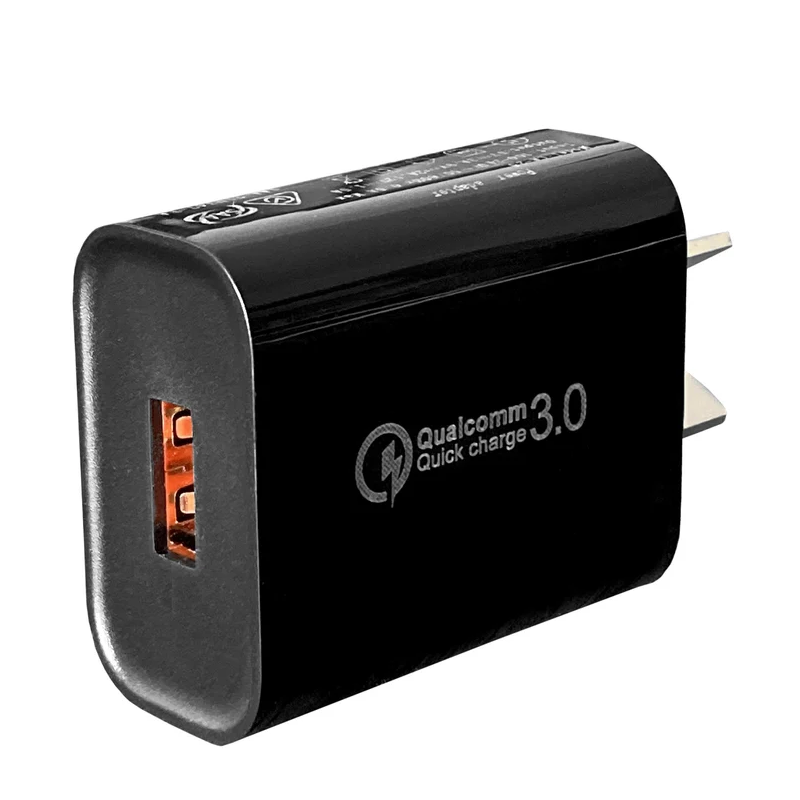 Qualcomm QC 3.0 Fast USB Wall Adapter with AU/NZ Plug for Samsung Charger, Black - Image 3