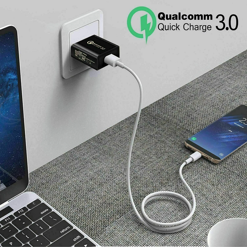 Qualcomm QC 3.0 Fast USB Wall Adapter with AU/NZ Plug for Samsung Charger, Black - Image 5