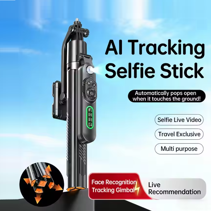 iLead 1.83M AI Auto Face Tracking Selfie Stick Tripod with 360° Rotation - Image 2