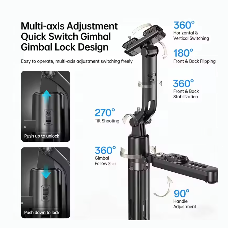 iLead 1.83M AI Auto Face Tracking Selfie Stick Tripod with 360° Rotation - Image 3