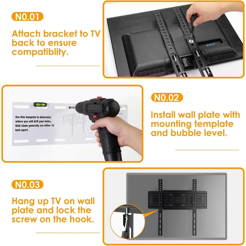 Universal TV Wall Mount Bracket 26–65", VESA Patterns 400×400mm - Image 6