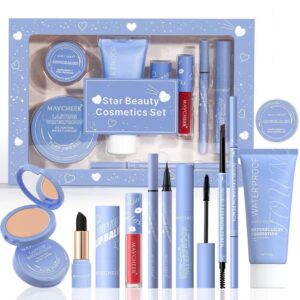 MAYCHEER Makeup Gift Set - Lipstick, Lip Gloss, Eyeliner & Beauty Essentials